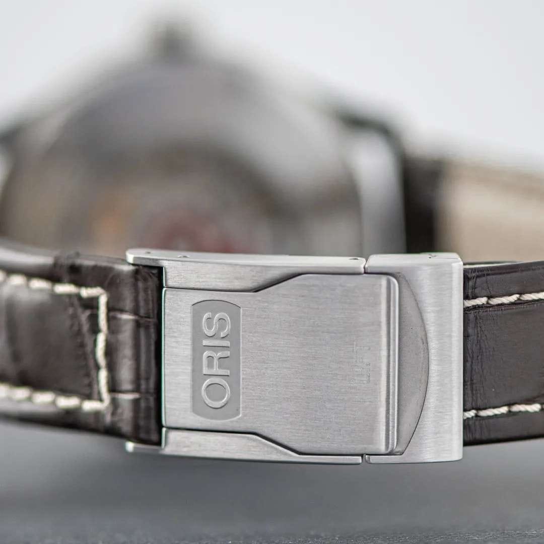 Oris Oris Big Crown 01 690 7735 4164-07 1 22 72FC, big crown швейцария мужские часы на браслете кожаный боковой вид